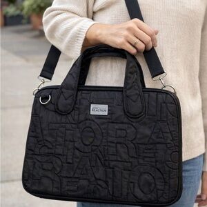 Kenneth Cole Reaction Black Quilted Laptop or Tablet Bag 11x15